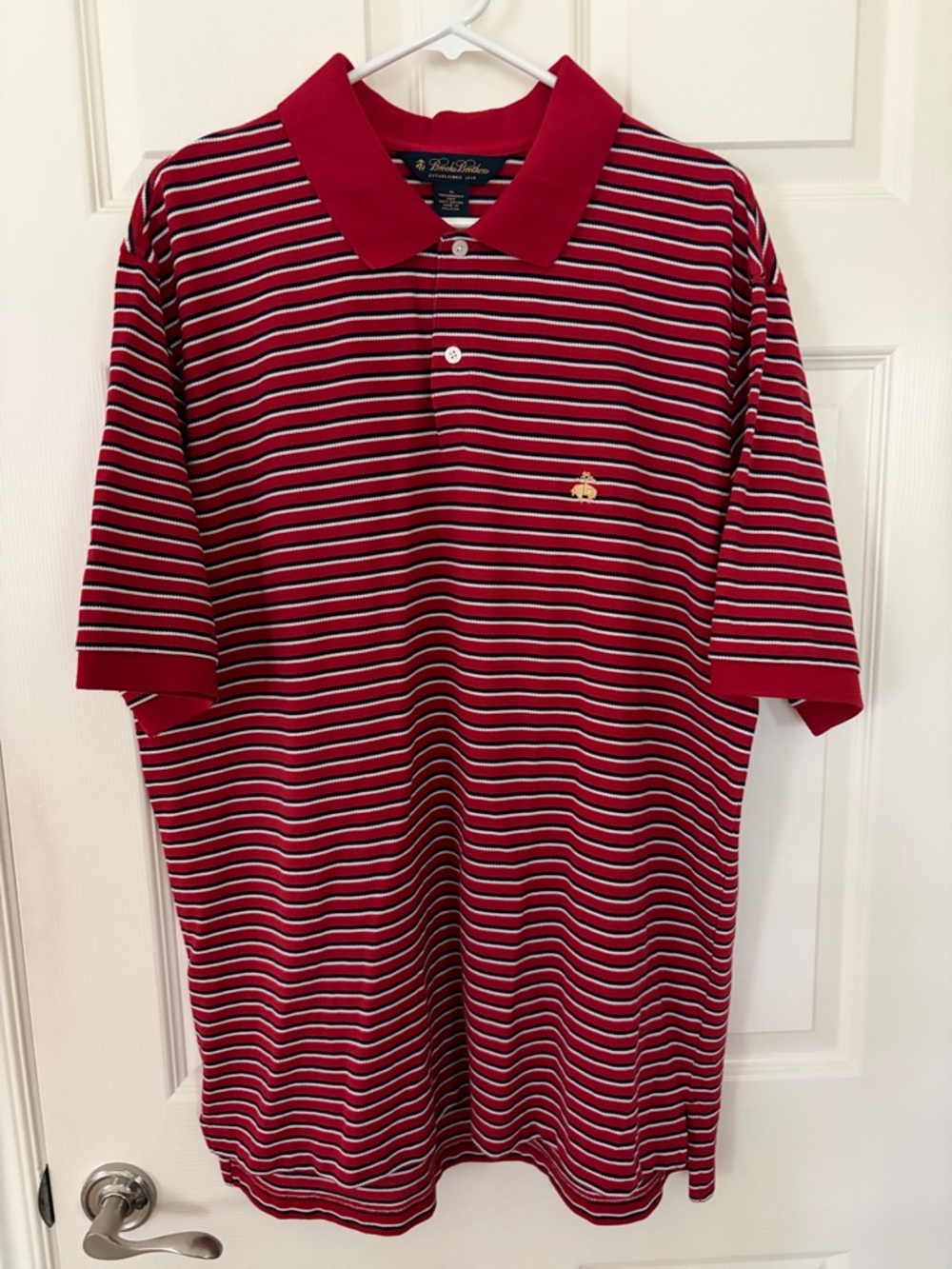 Brooks Brothers Red Striped Polo with Navy & White stripes.